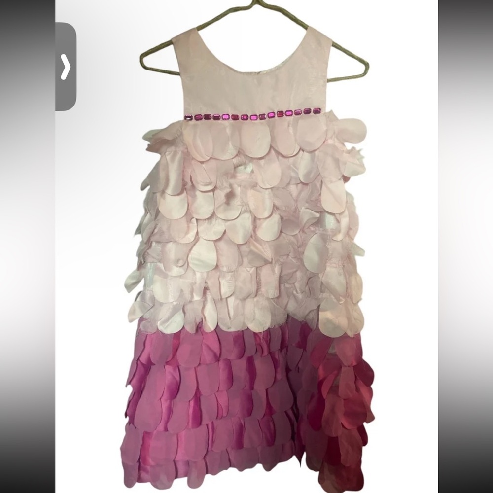 Donita big girls pink tulle flower petals party dress 10 dressup princess